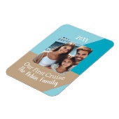 Aangepaste foto onze eerste cruise souvenir magneet (Linkerzijde)