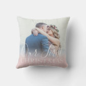 Aangepaste foto Onze eerste kerstfeestdag Kussen (Achterkant)