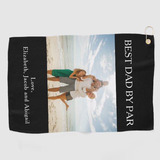 Aangepaste foto op beste dag op papier golfhanddoek (Horizontaal)