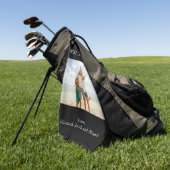 Aangepaste foto op beste dag op papier golfhanddoek (Groen)