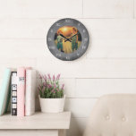 Aangepaste foto op bijpassend bordbord grote klok<br><div class="desc">Rustic,  chalkboard achtergrond,  muurklok met Romeinse cijfers.
U kunt uw eigen foto personaliseren en toevoegen en een zeer persoonlijke en unieke klok creëer.</div>