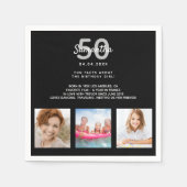 Aangepaste foto op feestdag: zwart wit servet (Voorkant)