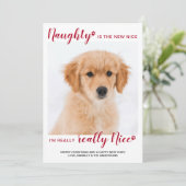 Aangepaste foto op foto Naught Nice Red Buffalo Ps Feestdagenkaart (Staand voorkant)