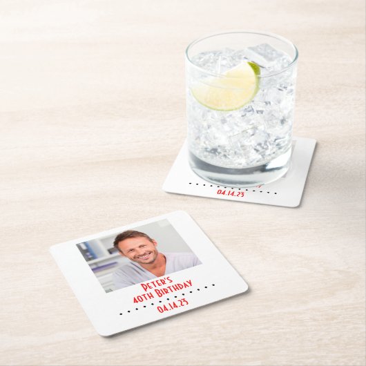 Aangepaste foto op geboortedag kartonnen onderzetters (Insitu)