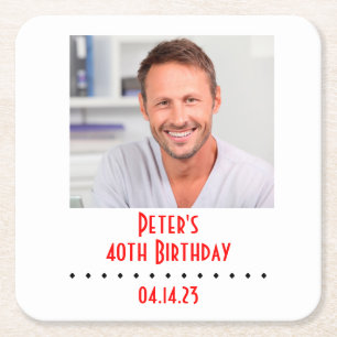 Aangepaste foto op geboortedag kartonnen onderzetters