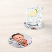 Aangepaste foto op geboortedag ronde kartonnen onderzetter (Insitu)