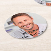 Aangepaste foto op geboortedag ronde kartonnen onderzetter (Gebogen)
