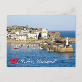 Aangepaste foto op Harbour Harbour Pier Cornwall Feestdagenkaart