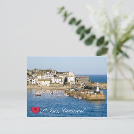 Aangepaste foto op Harbour Harbour Pier Cornwall Feestdagenkaart