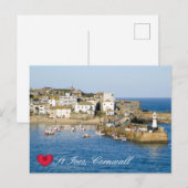 Aangepaste foto op Harbour Harbour Pier Cornwall Feestdagenkaart (Voorkant / Achterkant)