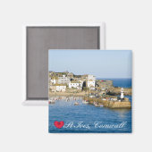 Aangepaste foto op Harbour Harbour Pier Cornwall Magneet (Voorkant / Achterkant)