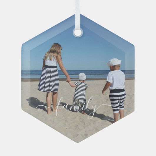 Aangepaste foto op maat glas ornament (Voorkant)