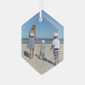 Aangepaste foto op maat glas ornament (Voorkant links)
