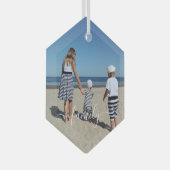 Aangepaste foto op maat glas ornament (Voorkant Rechts)