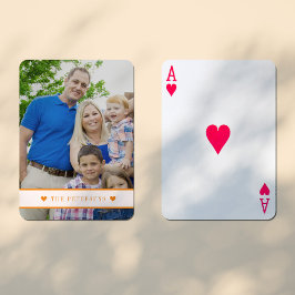 Aangepaste foto op maat moderne familienaam pokerkaarten