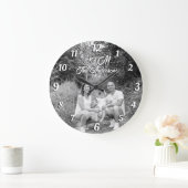 Aangepaste foto op maat zwart-wit grote klok (Huis)