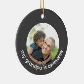 Aangepaste foto op opa keramisch ornament (Rechts)