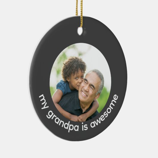 Aangepaste foto op opa keramisch ornament (Rechts)