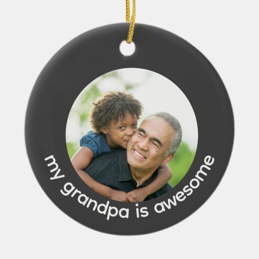 Aangepaste foto op opa keramisch ornament (Voorkant)