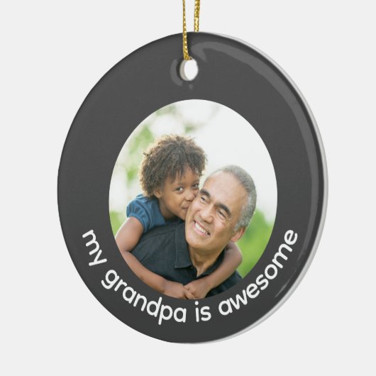 Aangepaste foto op opa keramisch ornament (Links)