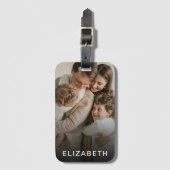 Aangepaste foto op persoonlijke naam bagagelabel (Voorkant (verticaal))