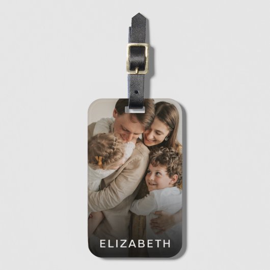 Aangepaste foto op persoonlijke naam bagagelabel (Voorkant (verticaal))