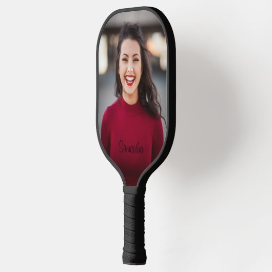 Aangepaste foto op persoonlijke naam pickleball paddle (Links)