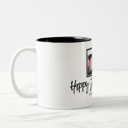 Aangepaste foto op persoonlijke vaders dag cadeau tweekleurige koffiemok (Links)