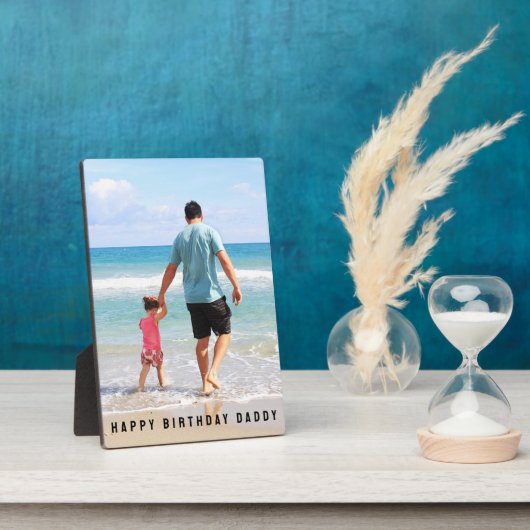 Aangepaste foto op verjaardag personaliseren Easel Fotoplaat (Zijkant)