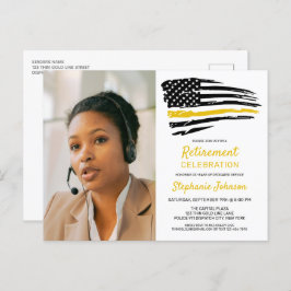 Aangepaste foto op verzendlocatie Gold Line Retire Briefkaart