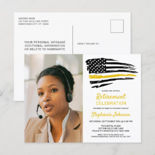 Aangepaste foto op verzendlocatie Gold Line Retire Briefkaart