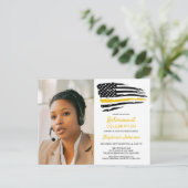 Aangepaste foto op verzendlocatie Gold Line Retire Briefkaart (Staand voorkant)