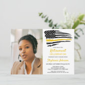 Aangepaste foto op verzendlocatie Gold Line Retire Kaart (Staand voorkant)