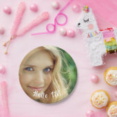 Aangepaste foto op zaterdag hallo 18 18 papieren bordje (Feest)