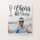 Aangepaste foto-oplichterij tot 40 jaar verjaardag legpuzzel (Verticaal)