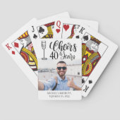 Aangepaste foto-oplichterij tot 40 jaar verjaardag pokerkaarten (Achterkant)