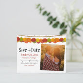 Aangepaste foto Opslaan Datum Herfst Aspen verlaat Briefkaart (Staand voorkant)