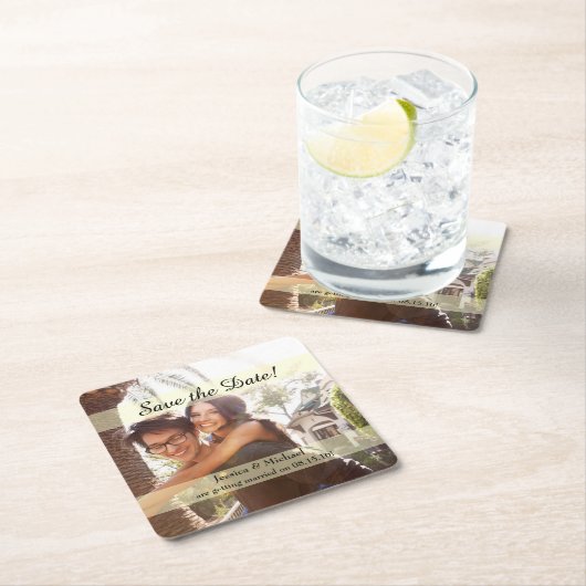 Aangepaste foto Opslaan Datum Kartonnen Onderzetters (Insitu)