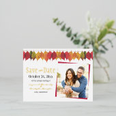 Aangepaste foto Opslaan Datum najaar Briefkaart ve (Staand Voorkant)