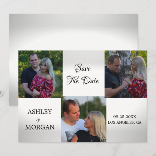 Aangepaste foto Opslaan Datum Save The Date (Voorkant / Achterkant)