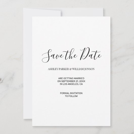 Aangepaste foto Opslaan Datum Save The Date (Achterkant)