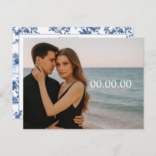 Aangepaste foto Opslaan van de datum Briefkaart (Voorkant / Achterkant)