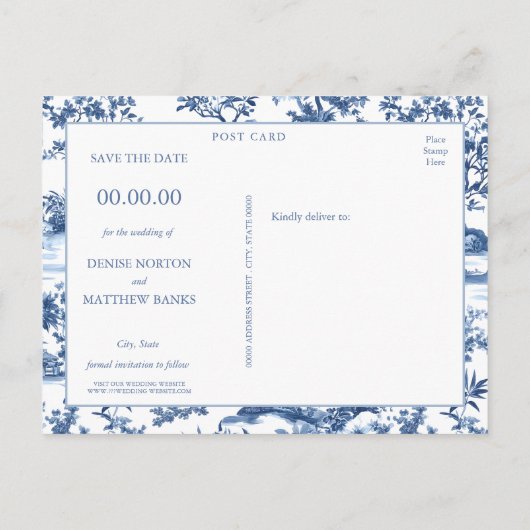 Aangepaste foto Opslaan van de datum Briefkaart (Achterkant)