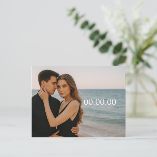 Aangepaste foto Opslaan van de datum Briefkaart (Staand voorkant)