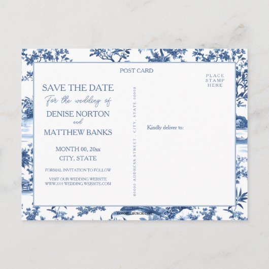 Aangepaste foto Opslaan van de datum Briefkaart (Achterkant)