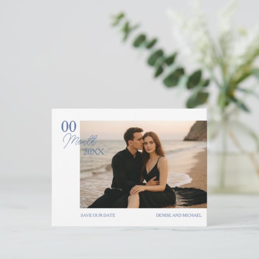 Aangepaste foto Opslaan van de datum Briefkaart (Staand voorkant)