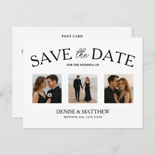 Aangepaste foto Opslaan van de datum Briefkaart (Voorkant / Achterkant)