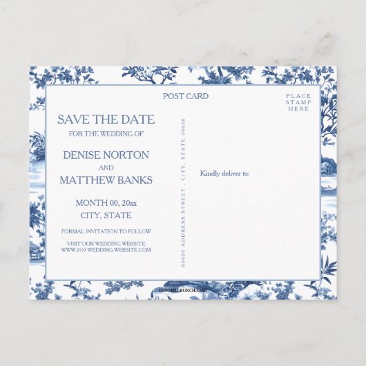 Aangepaste foto Opslaan van de datum Briefkaart (Achterkant)