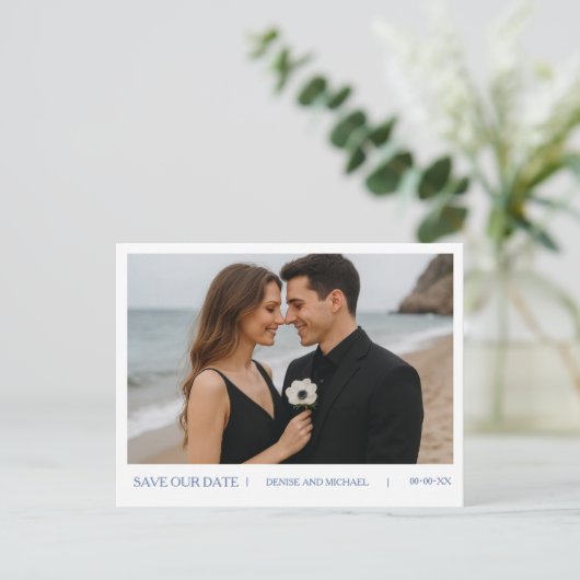 Aangepaste foto Opslaan van de datum Briefkaart (Staand voorkant)