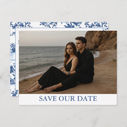 Aangepaste foto Opslaan van de datum Briefkaart (Voorkant / Achterkant)